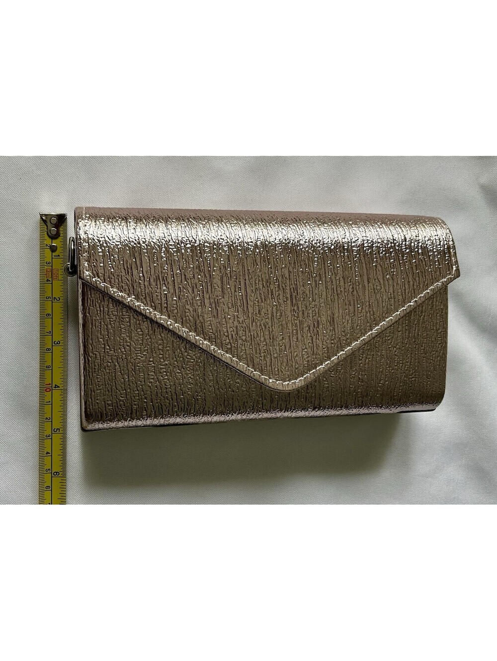 Rose Gold Clutch Bag Purse Metallic Formal Evening Handbag Crossbody Pre Owned